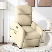 Poltrona Alzapersona Massaggiante Elettrica Crema in Tessuto 3303010