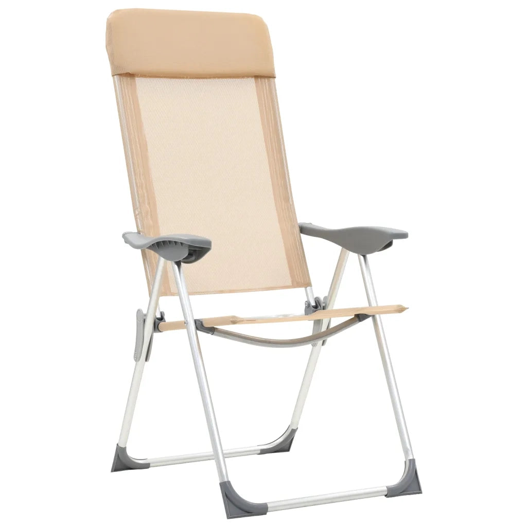 Sedie Pieghevoli da Campeggio 4 pz in Alluminio Crema CFW3275765