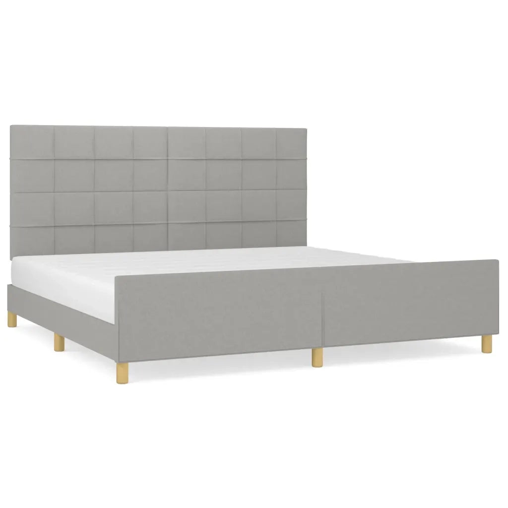Giroletto senza Materasso Grigio Chiaro 200x200 cm Tessuto 3125081