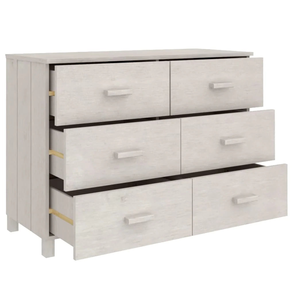 Credenza buffet cassettiera mobile contenitore organizer cucina soggiorno soggiorno 113 x 40 x 80 cm legno massello di pino bianco 02_0035771