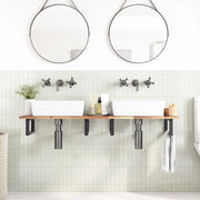 vidaXL Piano da Bagno Non Trattato 120x40x2cm Legno Massello di Acacia