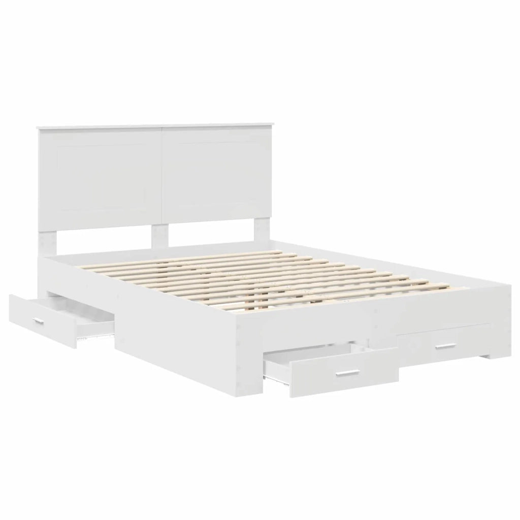 Struttura del letto Bianco 160 x 200 cm Legno multistrato
