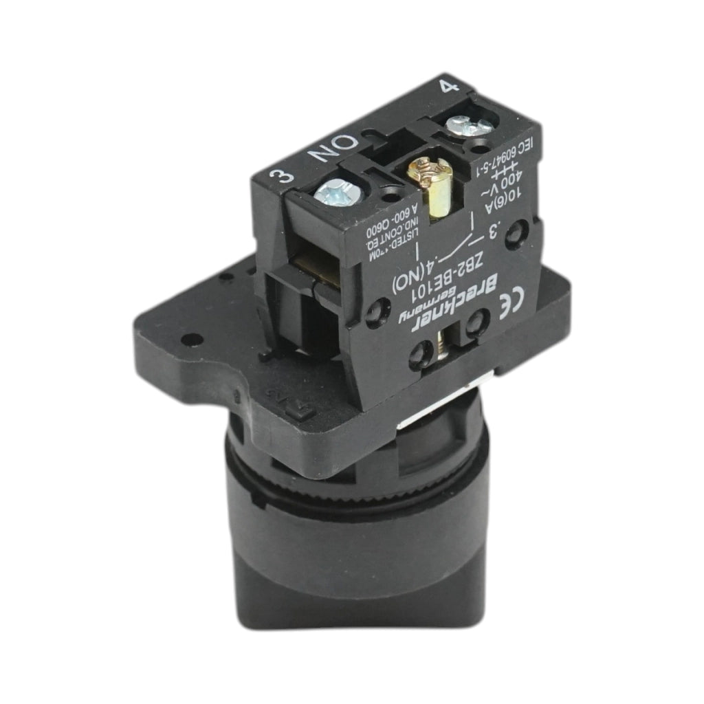 Selettore a 2 posizioni con ritenuta nero 1NO, 400V/10A, LAY5-ED21 Breckner Germany