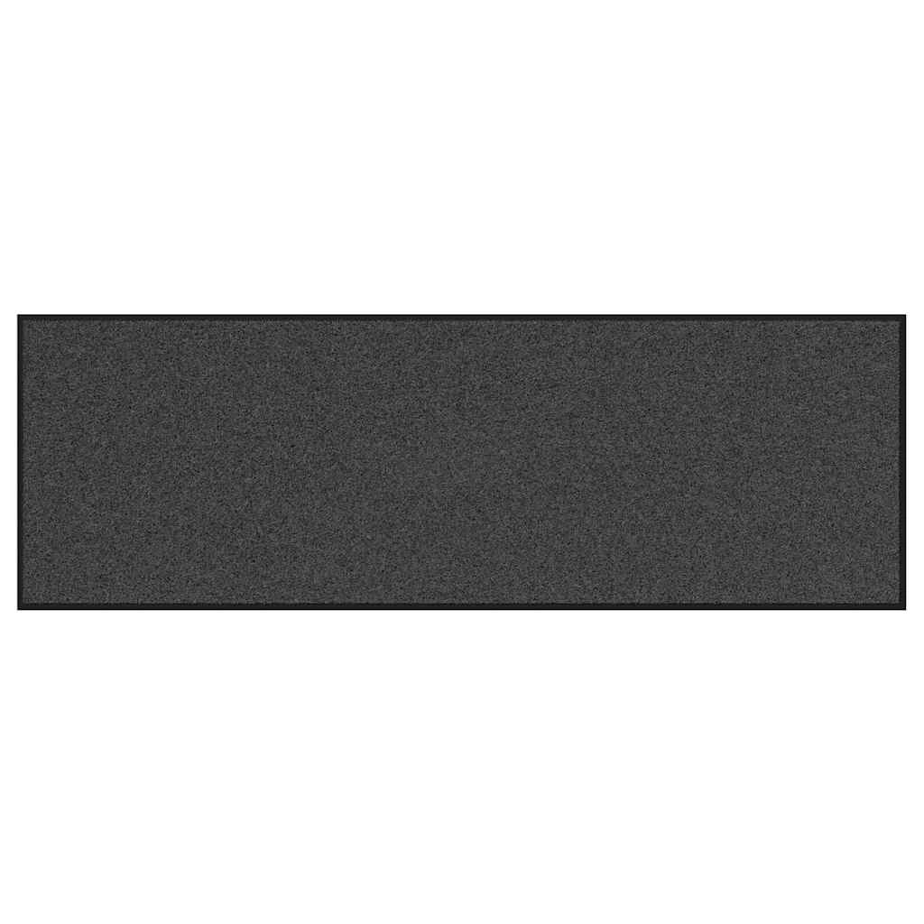 Zerbino d'ingresso rettangolare 60 x 180 cm antiscivolo moderno per interni in poliammide antracite 02_0057965