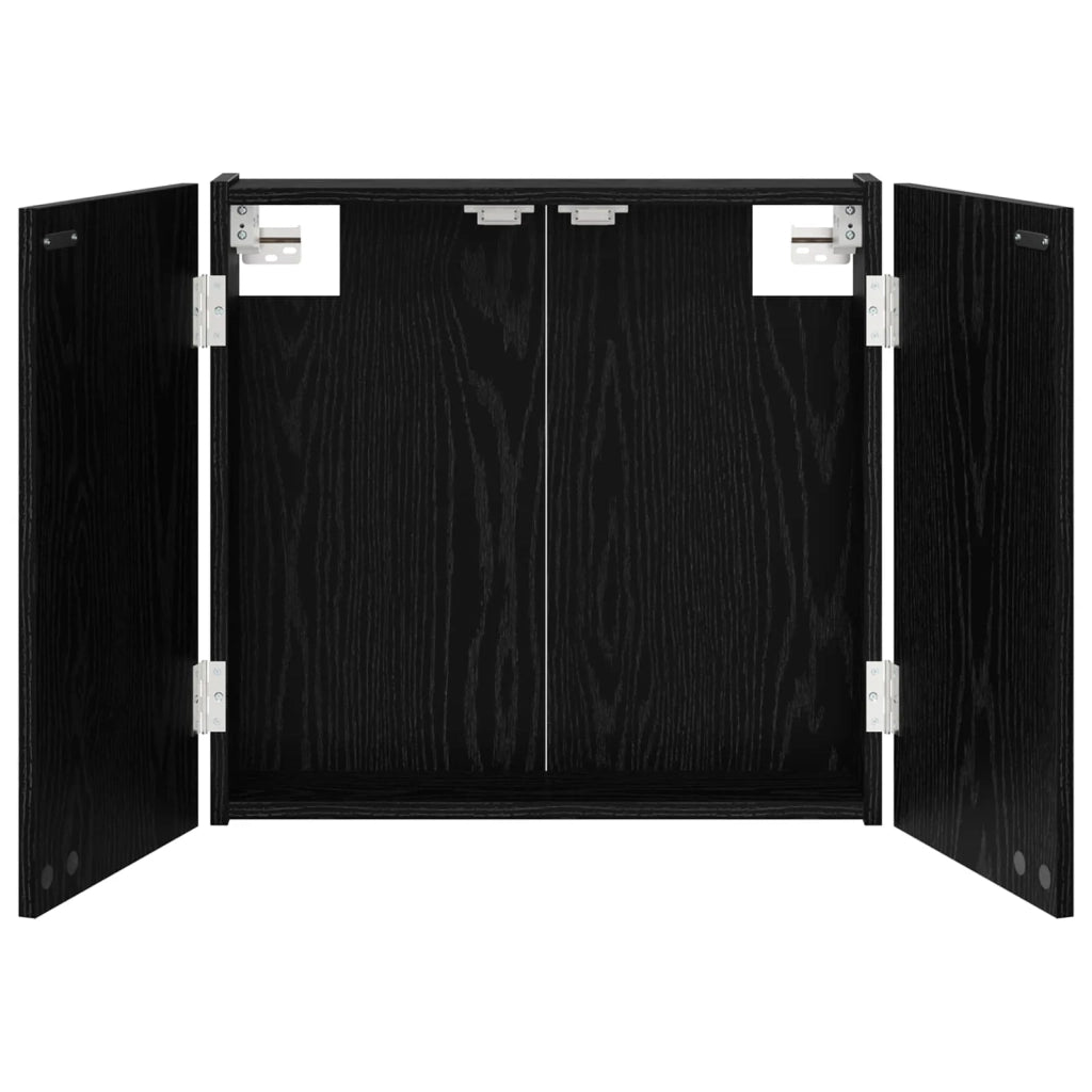 Armadio per Dartboard Rovere Nero 56 x 12 x 53,5 cm 8006661