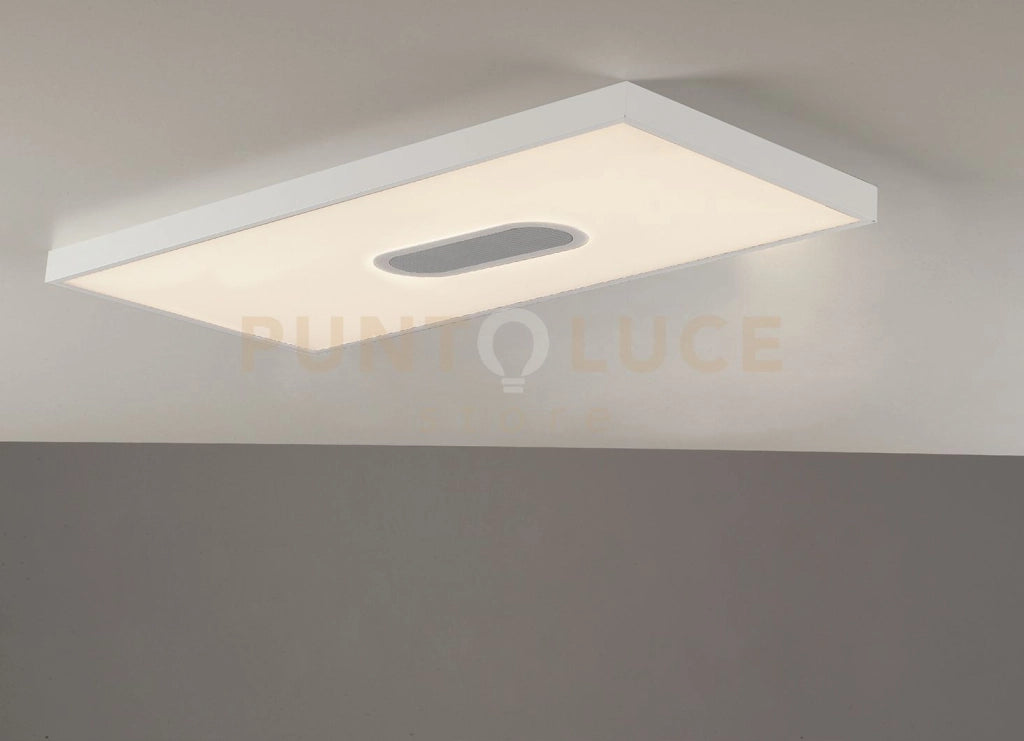 PANNELLO LED BIANCO 23W 2460LM CCT 3000K Luce calda,4000K Luce naturale,6500K Luce fredda DIMMERABILE CON TELECOMANDO INCLUSO E SPEAKER BLUETOOTH 59X29,5X3,8CM