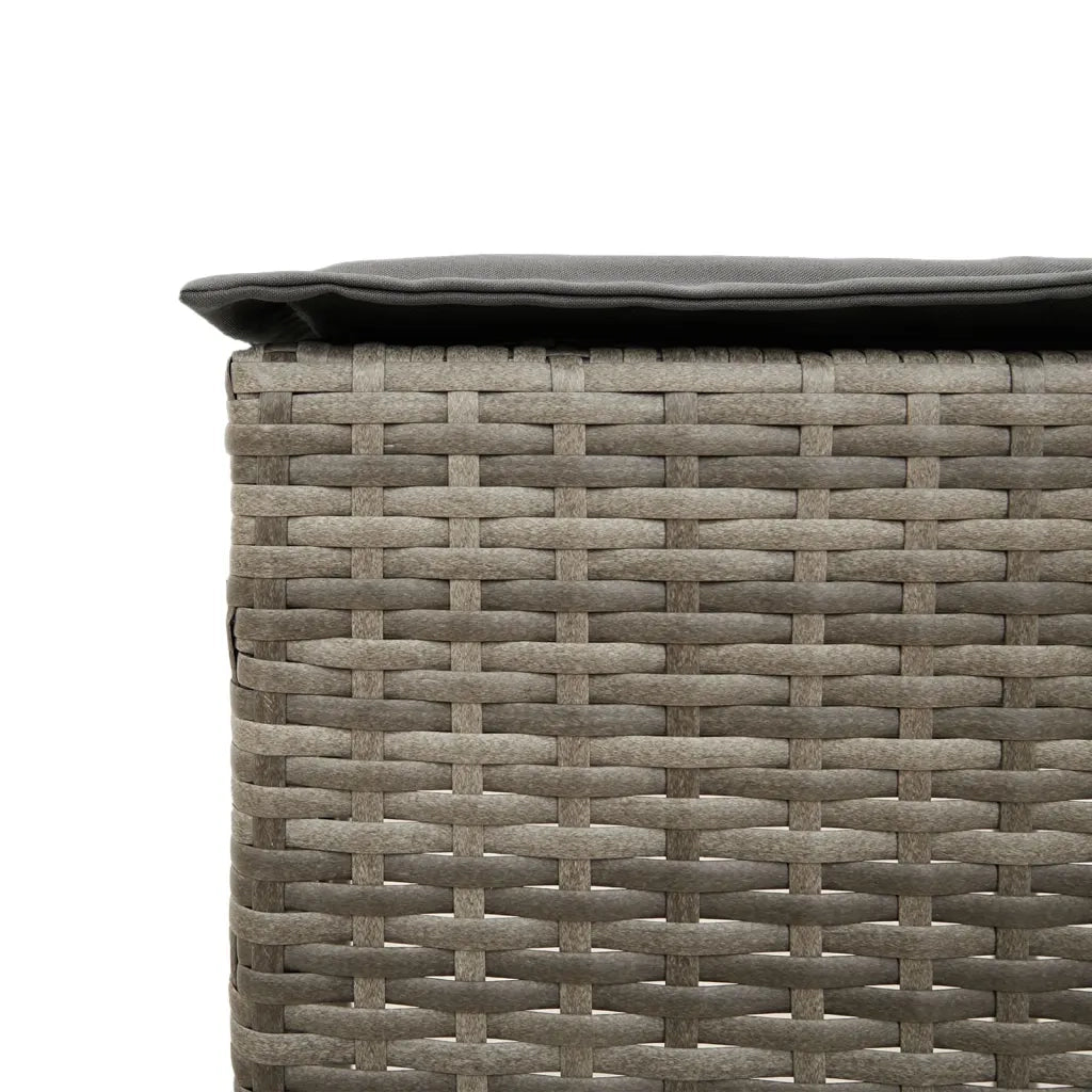 vidaXL Set Bar da Giardino 5 pz con Cuscini in Polyrattan Grigio