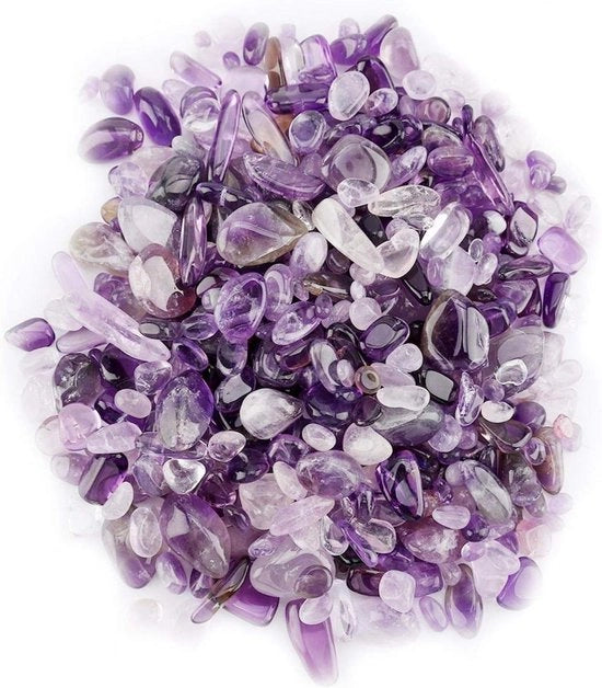 Chips di pietre naturali di cristallo di quarzo - Pietre irregolari di cristallo - Cristalli di quarzo in colorazione purpurea.