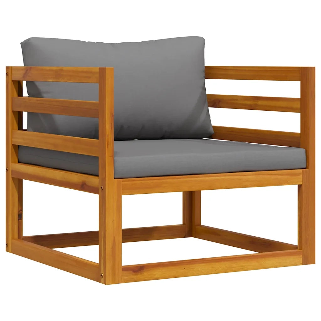 Sedia da Giardino con Cuscini Grigio Scuro Massello di Acacia CFW2744594