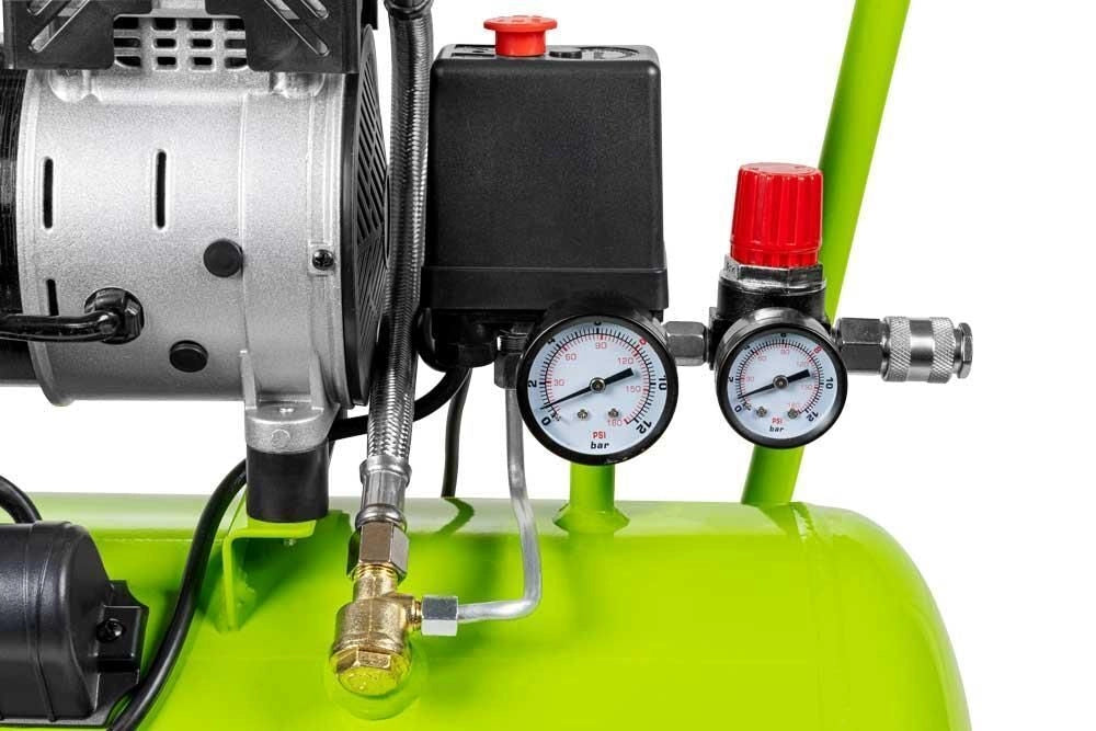 Zipper ZI-COM24SI Compressore d'Aria 24 L 750 W 8 bar colore Nero Verde chiaro