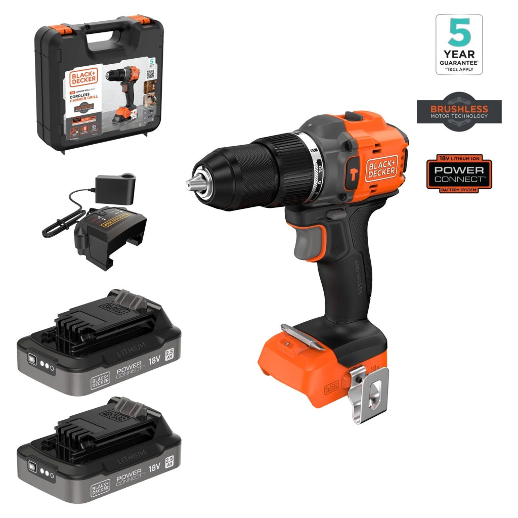 Trapano Avvitatore Black & Decker BLD783E2K 18V con 2 Batterie e Valigetta