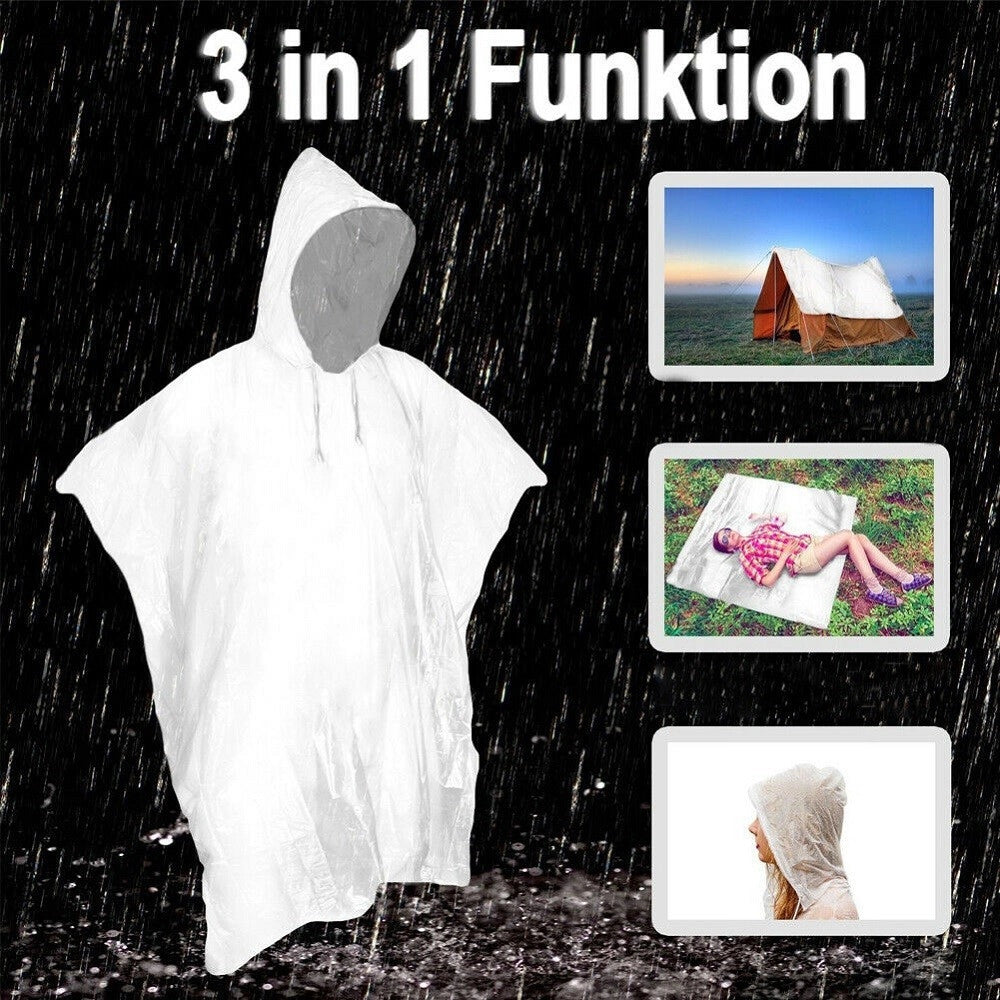 Trade Shop - Poncho Mantella Impermeabile Antipioggia Giacca Anti Pioggia Pvc Con Cappuccio -