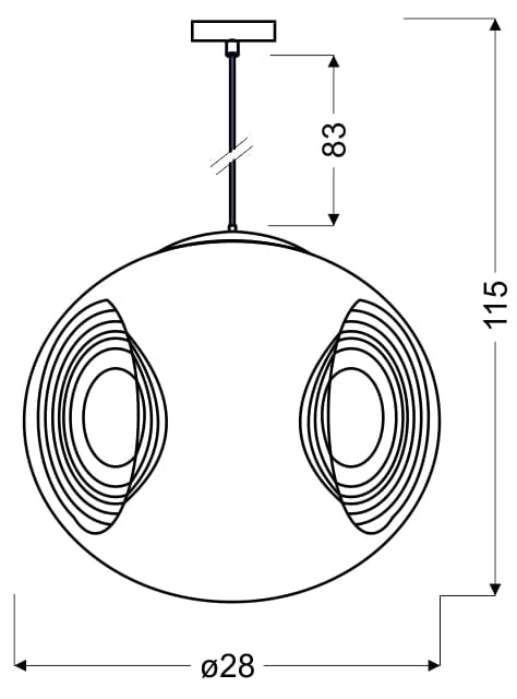 Lampada a sospensione Candellux Club 31-51219 cromo Ø28