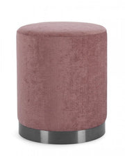 Pouf Ø 35x42 cm Ernestine in Tessuto Rosa