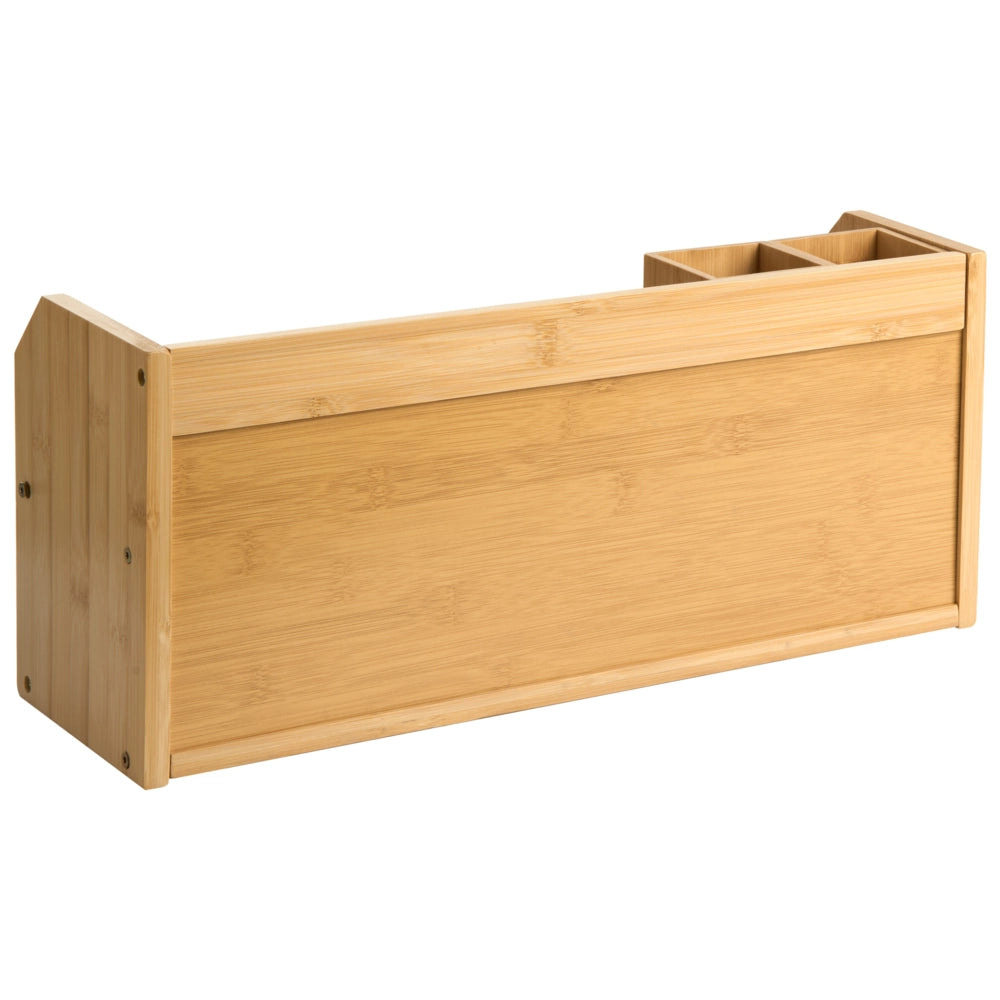 Organizer da cucina in bambù marrone chiaro con cassetti per tè e caffè, accessori da cucina rustici
