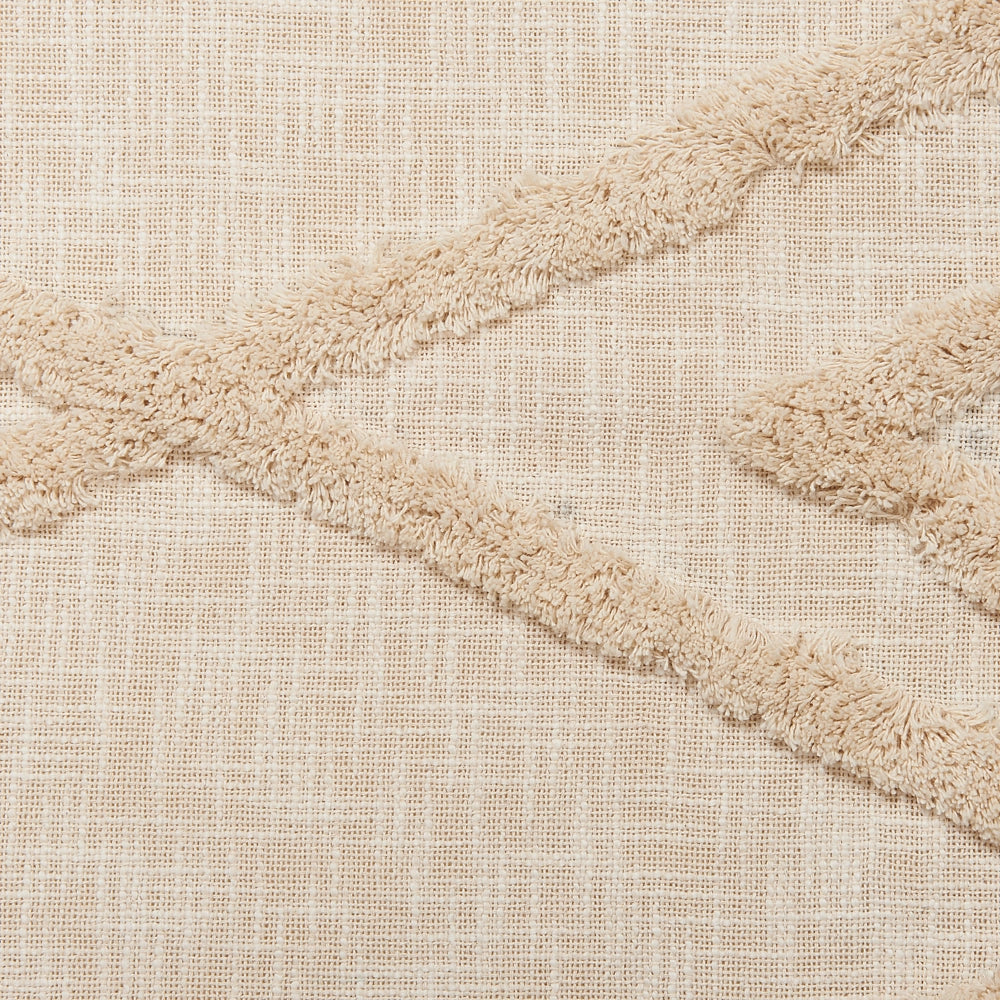 Coperta beige cotone 130 x 180 cm motivo geometri copriletto accogliente accessorio