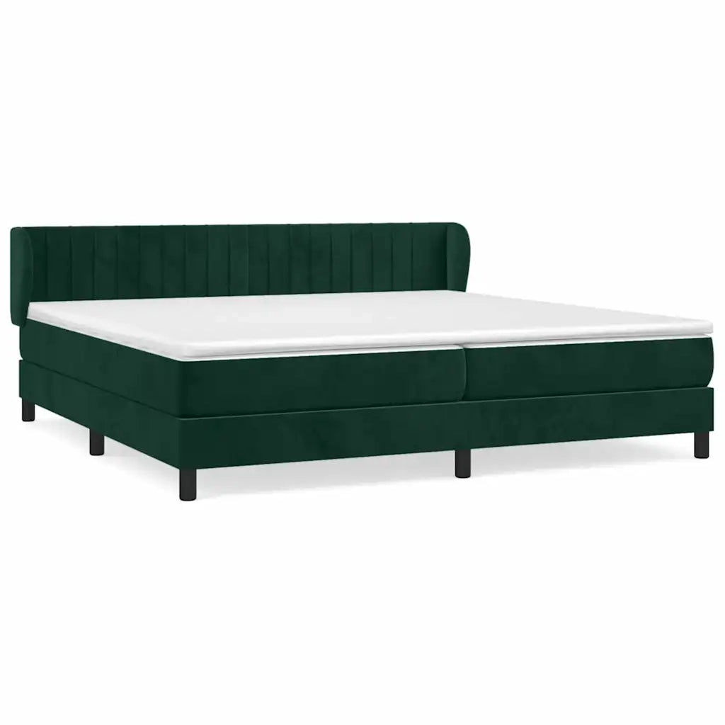 Giroletto a Molle con Materasso Verde Scuro 200x200 cm Velluto 3131102