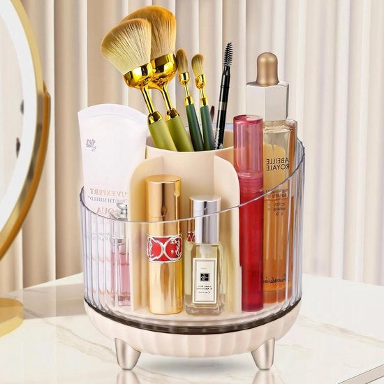 Organizzatore di trucco rotativo 360° con 7 compartimenti - Transparente - Organizzatore elegante per prodotti di trucco