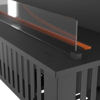 Camino a Vapore da Incasso 120x50x(19,8)x40 cm Invapo Inside C1200 in Acciaio Nero