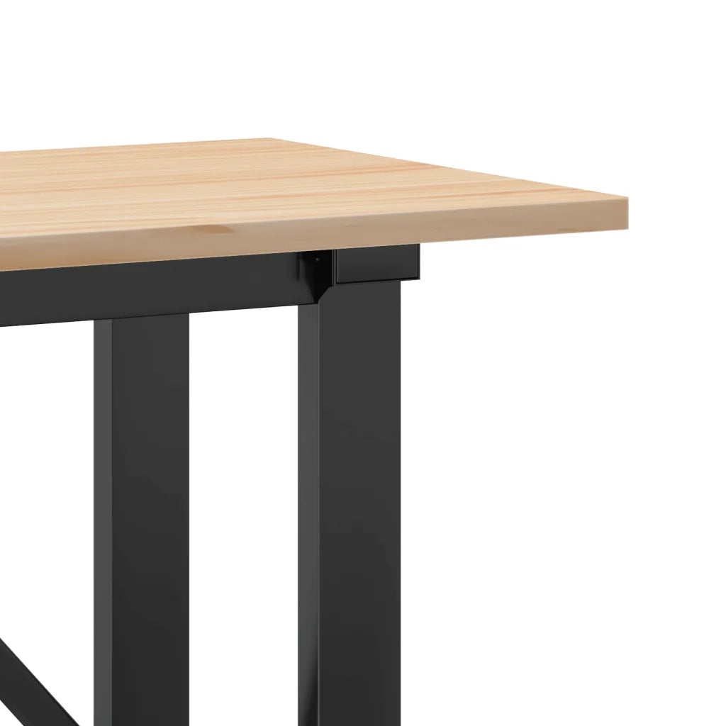 Tavolino Salotto Telaio a O-Tavolino da soggiorno 160x40x45cm Legno Pino e Acciaio