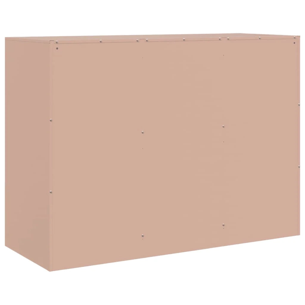 Credenza cassettiera armadio mobile contenitore organizer per cucina soggiorno salotto 99 x 39 x 73 cm acciaio rosa 02_0036218