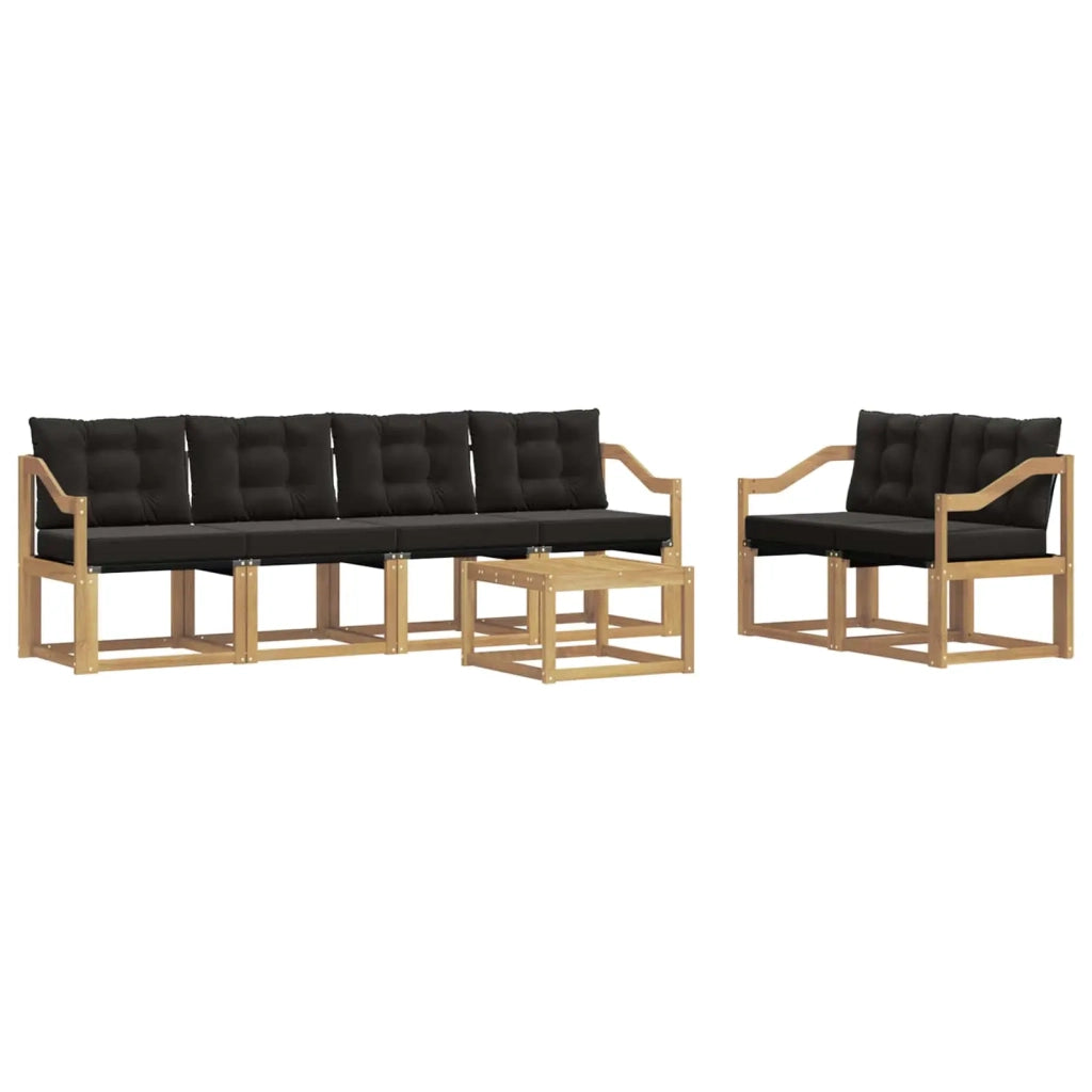 Set di divani da esterno 7 pz Bianco e Nero 3389246