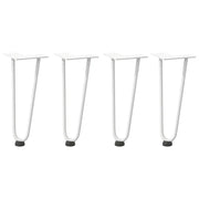 vidaXL Gambe a forcina per tavolino 4 pz bianche 30 cm in acciaio massiccio