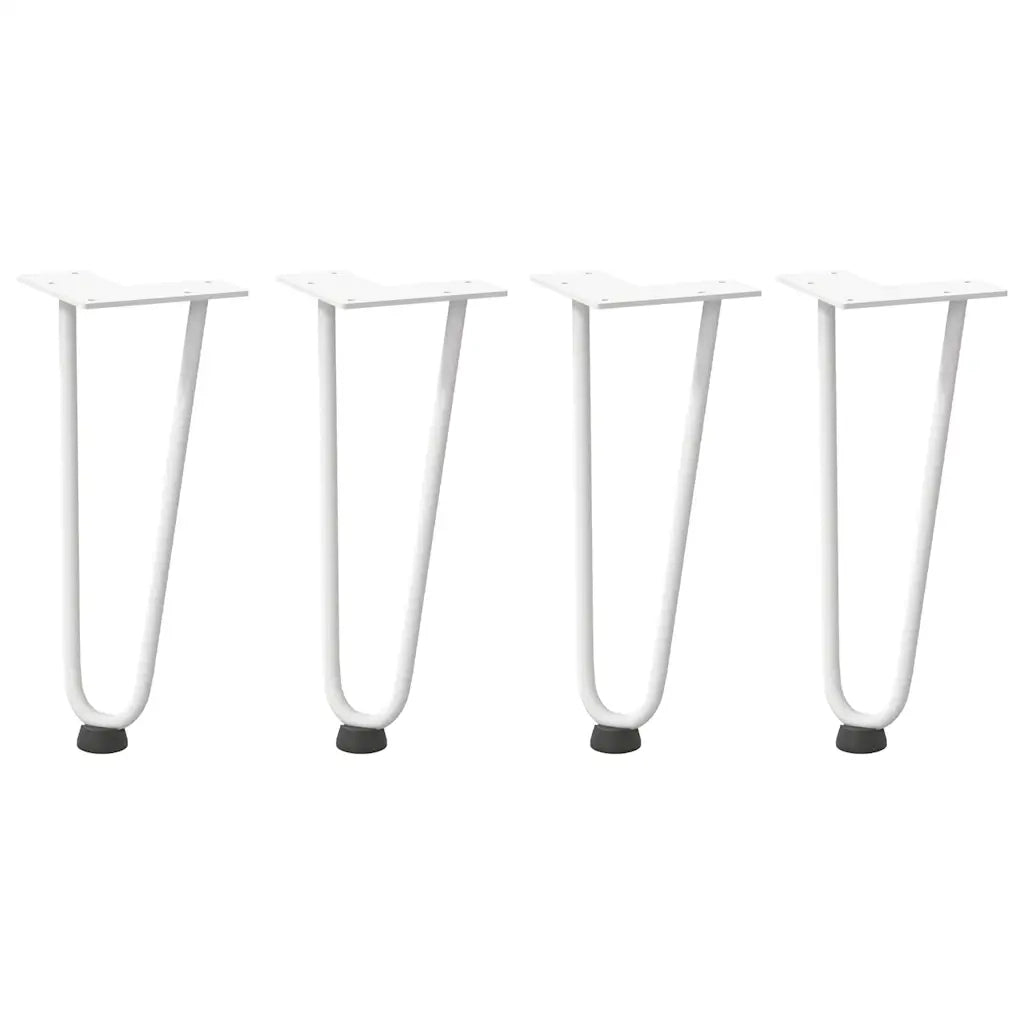 vidaXL Gambe a forcina per tavolino 4 pz bianche 30 cm in acciaio massiccio