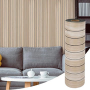 Behang a secco in stile legno 3D, idrorepellente e protettivo da graffio, 300 cm x 40 cm, lastre per parete con decorazione a lamelle in PVC, resistente all'olio.