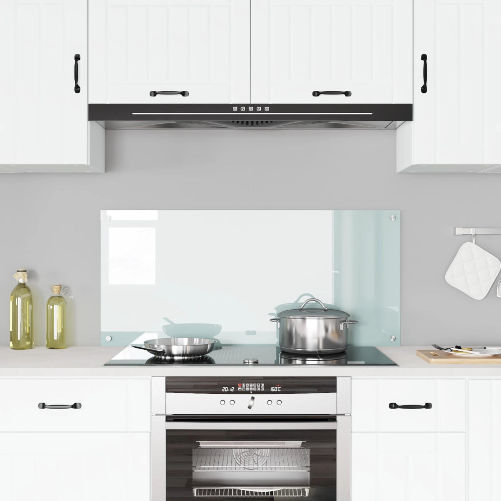 Schienale Cucina Bianco 110x50x0,6 cm in Vetro Temperato -