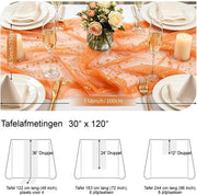 Tavolo da Pranzo in Poliestere Luce 75 x 300 cm - Tavolo da Pranzo Veloce e Stile - Adatto per Feste - Bordo Senza Rabbocco - Tavolo da Pranzo con Copertura