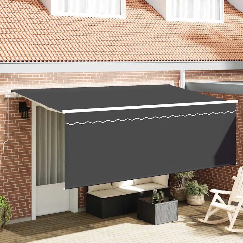 Tenda Retrattile Antracite 350 x 200 cm Poliestere e Alluminio 3329657