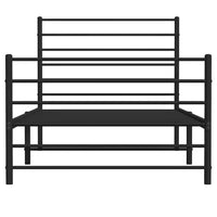 Giroletto con Testiera e Pediera Metallo Nero 100x190 cm 352331