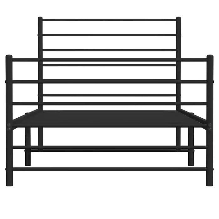 Giroletto con Testiera e Pediera Metallo Nero 100x190 cm 352331