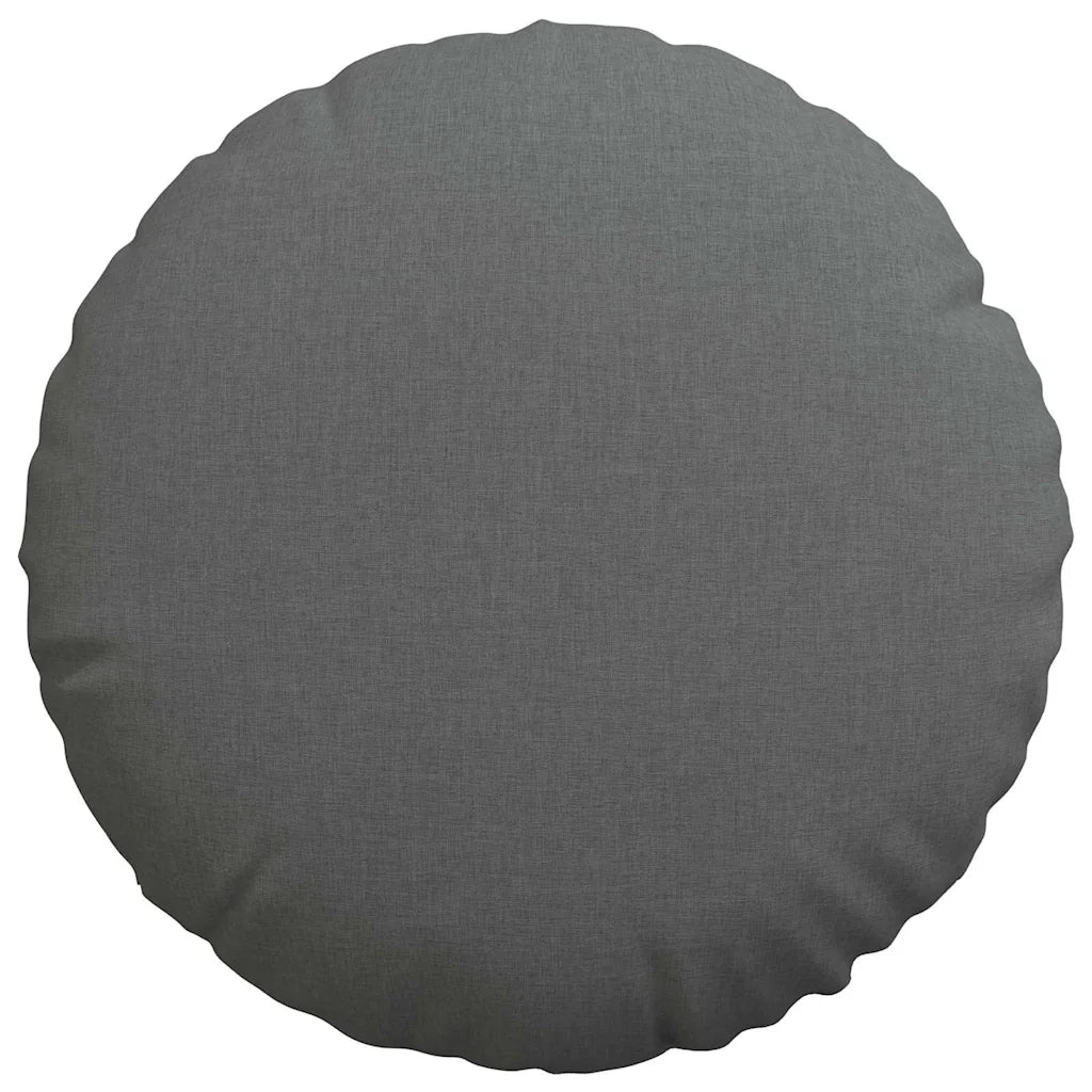 Cuscini per Seduta 2 pcs Grigio scuro Ø50 x 19 cm Tessuto