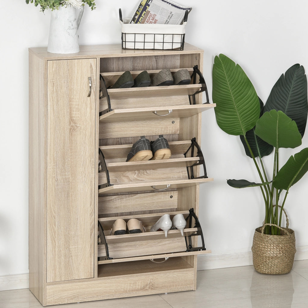 Armadio per scarpe 2 in 1 con appendiabiti ¨C zephmum ¨C 79x26x120 cm in legno