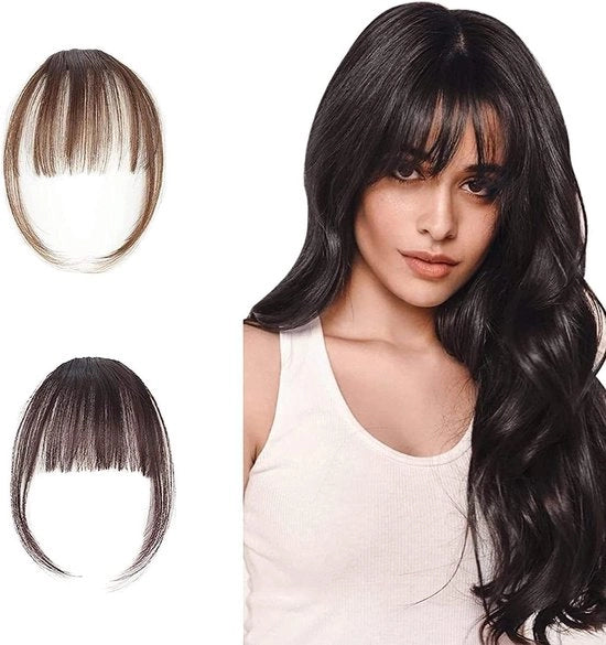 Set di frangia pony per capelli - 2 pezzi con pettine e 26 spille per capelli