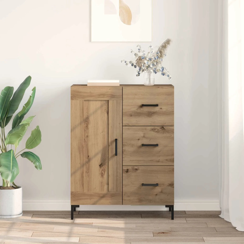 Credenza | Madia | Buffet da pranzo | Armadio da pranzo rovere artigianale 69.5 x 34 x 90 cm Legno multistrato