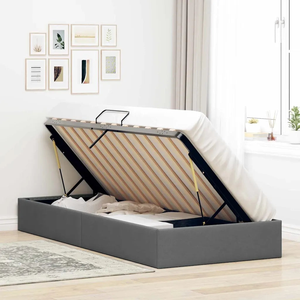 Letto con Contenitore Grigio Scuro 203 x 100 cm Tessuto 3370055