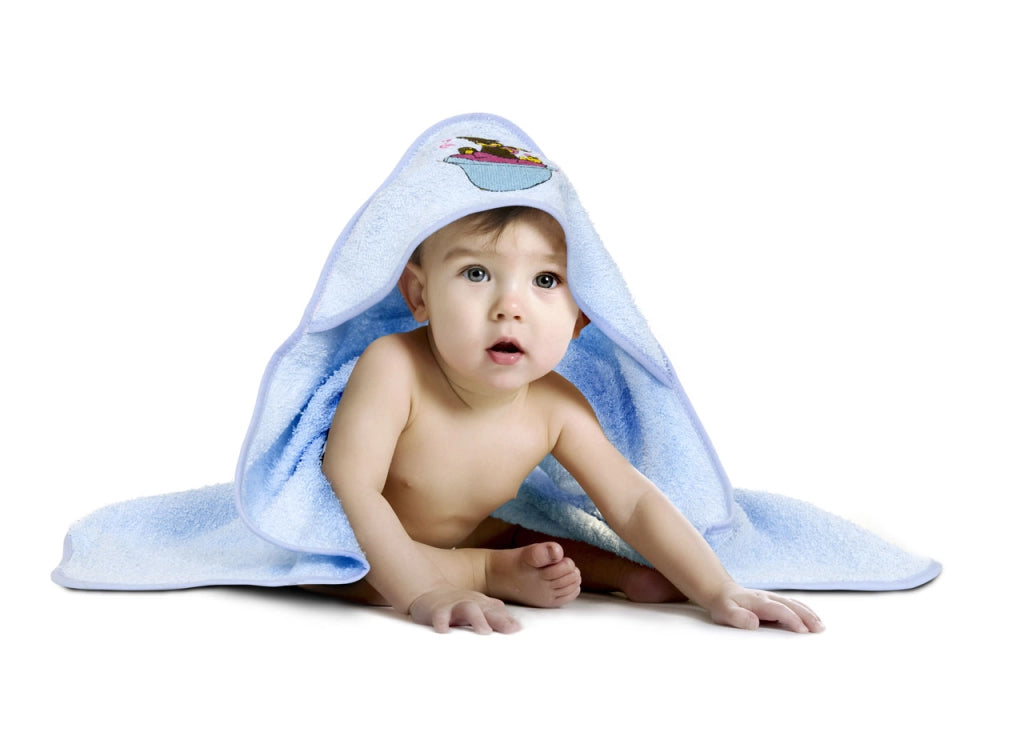 Accappatoio Baby Triangolo In 100% Cotone - Accappatoio - Azzurro