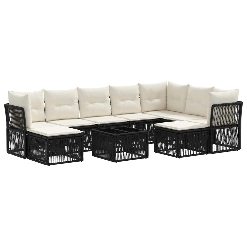 Set Divano da Giardino 10 pcs Nero polyrattan 3434443