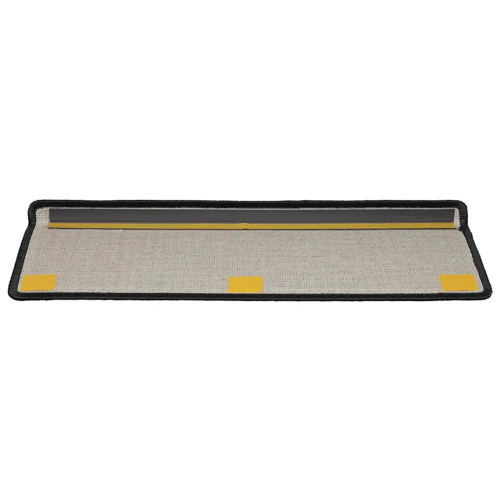 Tappetini per scale 20 pz 65x21x4 cm Nero Bordo rettangolare 3365852