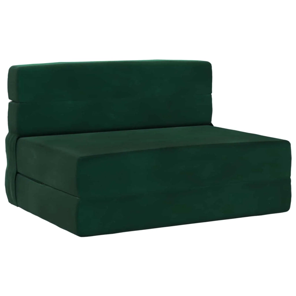 Divano Letto Pieghevole Verde Scuro 190 x 100 x 15 cm Velluto 900111