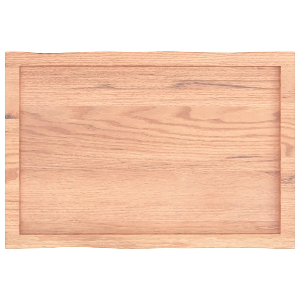 Piano Tavolo Marrone Chiaro 80x50x(2-6) cm Rovere Non Trattato 363943