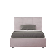 Letto una piazza e mezza senza rete imbottito 120x200 microfibra glicine Mika