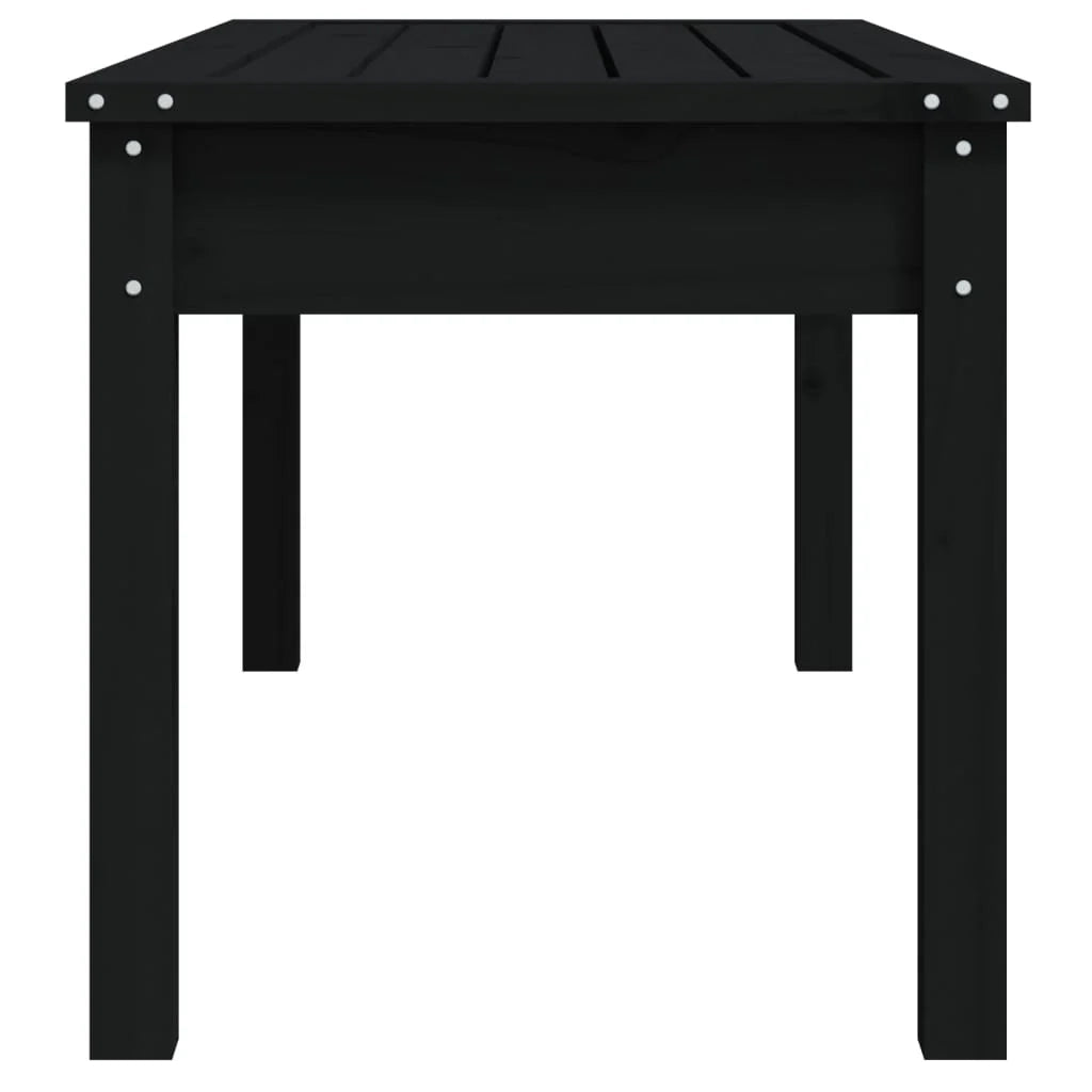 Panca da giardino mobili da esterno terrazza nera 109 x 44 x 45 cm legno massello di pino nero 02_0011750