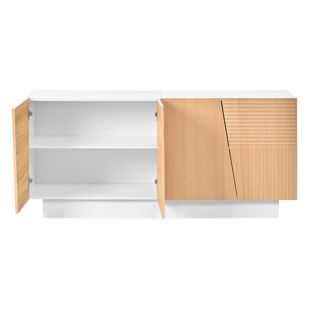 Credenza e madia con 4 ante, 2 vani separati e ripiani regolabili, per soggiorno, 160 × 40,5 × 72 cm