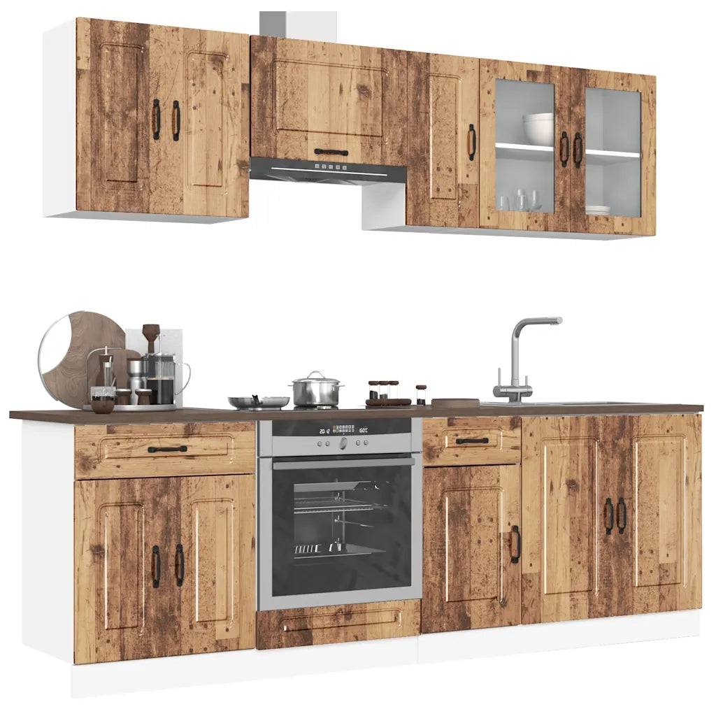 vidaXL Set Mobili da Cucina 8 pz Kalmar Legno Vecchio in Truciolato
