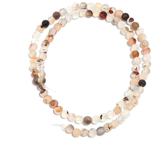 Kralen 90 pezzi - Ronde - Naturale - Armband - Losa - Bianco, 4 mm