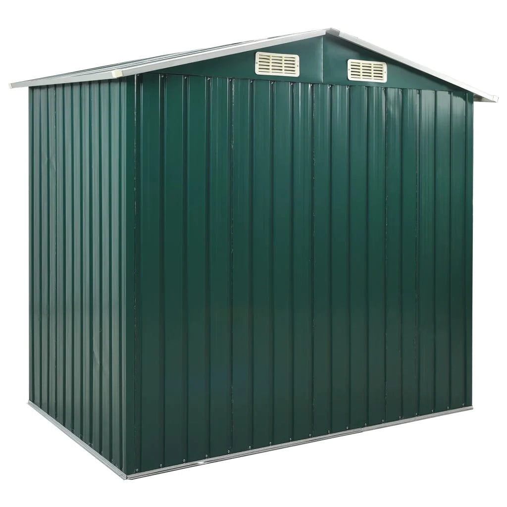 Casetta da giardino cabina ripostiglio casetta da esterno robusta casetta per attrezzi con ripiano 205 x 130 x 183 cm ferro verde 02_0022225